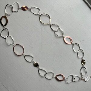 Lovely 18" Gold/Copper/Silver-tone Chain Link Necklace, Chico's -- NWT, Unworn